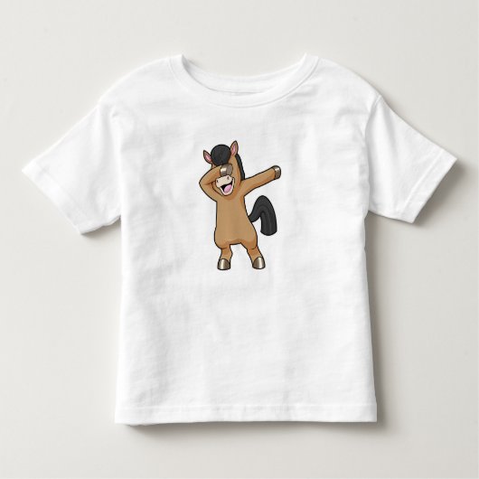 Paard bij Hip Hop Dans Dab Kinder Shirts (Voorkant)
