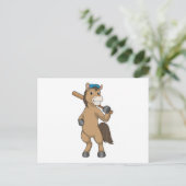 Paard bij Honkbal met Honkbalknuppel Briefkaart (Staand voorkant)