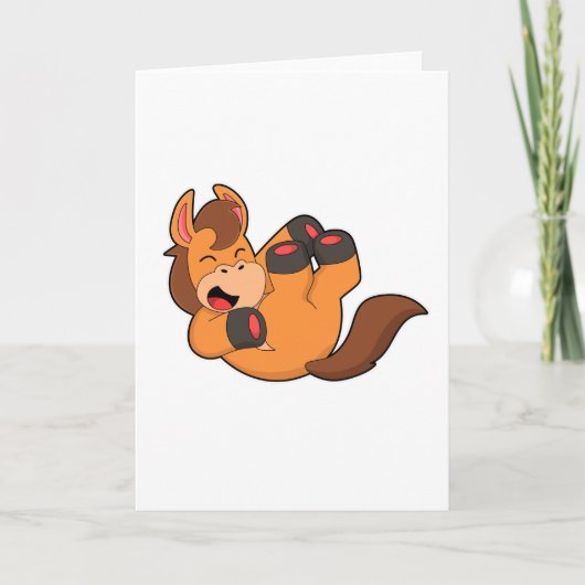 Paard bij lachen kaart (Voorkant)
