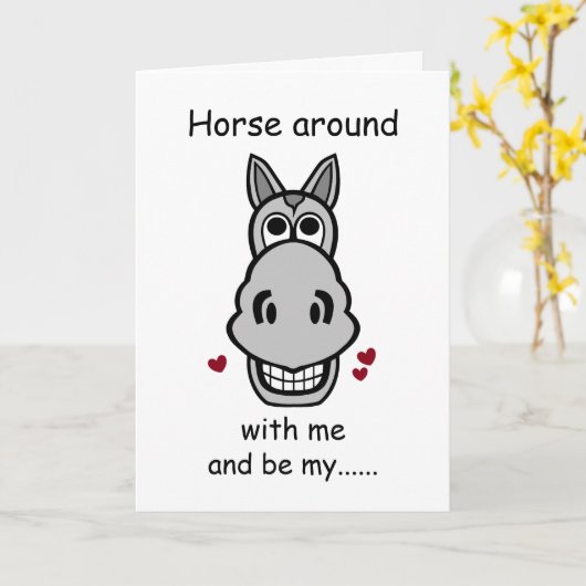 Paard bij mij, Valentijnsdag Kaart (Gele Bloem)