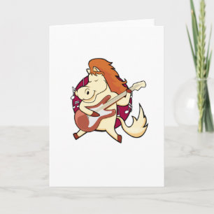 Paard bij muziek met gitaar kaart