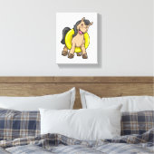 Paard bij strand met draaiende ring canvas afdruk (Insitu (Slaapkamer))
