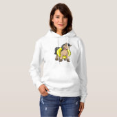 Paard bij strand met draaiende ring hoodie (Voorkant volledig)