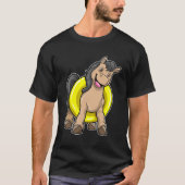 Paard bij strand met draaiende ring t-shirt (Voorkant)
