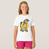Paard bij strand met draaiende ring t-shirt (Voorkant volledig)
