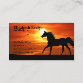 Paard bij Sunset Silhouette Visitekaartje (Achterkant)