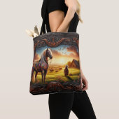 Paard bij zonsondergang Tote Bag (Dichtbij)