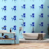 Paard blauw schilderij kunst