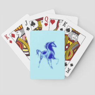 Paard Blauwe Speelkaarten - Aangepaste Kleuren