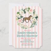 Paard Bloemen Derby Bridal Shower Uitnodiging (Voorkant)