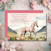 Paard, Bloemen en Bergen Verjaardag Kaart