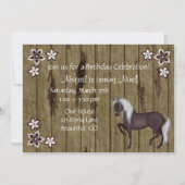 Paard, Bloemen, Hout BKG Westerne Verjaardag Uitno Kaart (Voorkant)