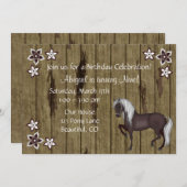 Paard, Bloemen, Hout BKG Westerne Verjaardag Uitno Kaart (Voorkant / Achterkant)