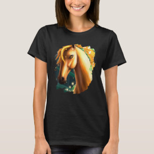 Paard Bloemen Mooie Schildering Bloem Paardrijden T-shirt
