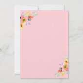 Paard Bloemen Verjaardagsfeestje Pony Roze Bedankkaart (Achterkant)