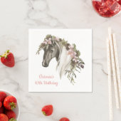 Paard bloemen verjaardagsfeestje servetten (Insitu)