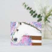 Paard & Bloemmotief Briefkaart (Staand voorkant)