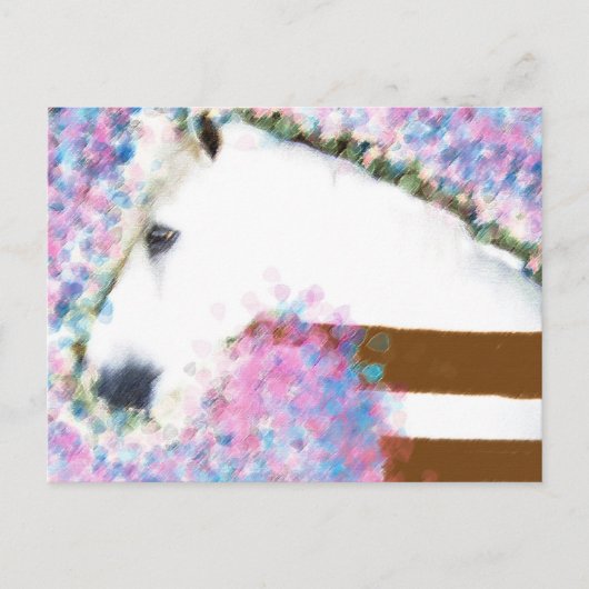 Paard & Bloemmotief Briefkaart (Voorkant)