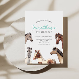 Paard Boho Cowboy Verjaardagsuitnodiging Kaart