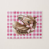 Paard boog met roze strepen legpuzzel (Horizontaal)