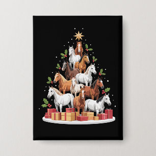 Paard Boom Kerst Paarden Kerstcadeaus Button