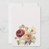 Paard Bourgogne Crème Bloemen Verjaardag Kaart (Achterkant)