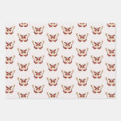 Paard Bourgogne Crème Vlinders Verjaardag Inpakpapier Vel (Voorkant 3)