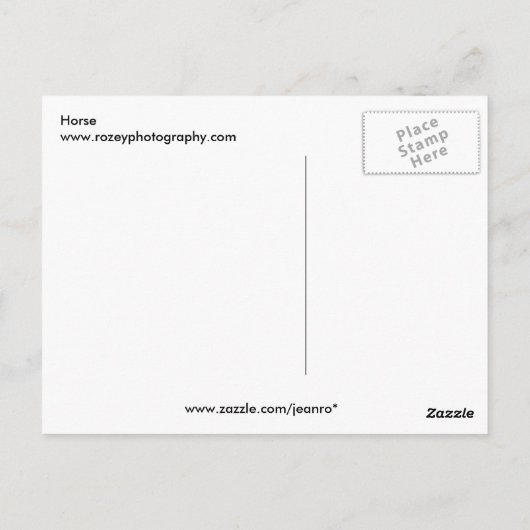 Paard Briefkaart (Achterkant)