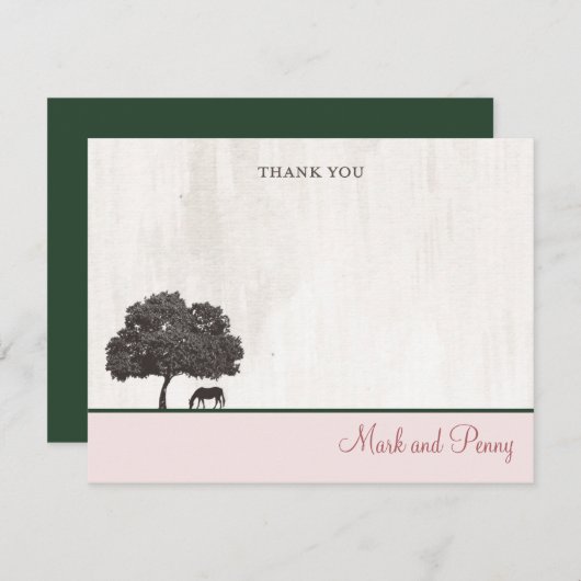 Paard bruiloft dank u briefpapier notitiekaarten (Voorkant / Achterkant)