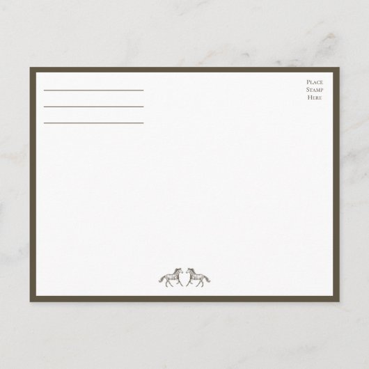 Paard Bruin Landelijke Westerse Oefenavond Eetgele Briefkaart (Achterkant)