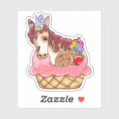Paard & Bunny Cupcake Dessert | Sticker (Vel)