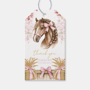 Paard Cadeautag – Roze Gepersonaliseerd Cadeaulabel