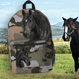 Paard Camo Tiener Meisje Naam Rugzak