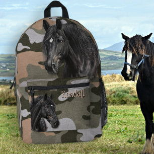Paard Camo Tiener Meisje Naam Rugzak