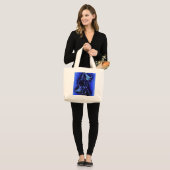 Paard Canvas tas die in blauwe Sterrennacht loopt (Voorkant (model))