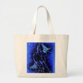 Paard Canvas tas die in blauwe Sterrennacht loopt (Voorkant)