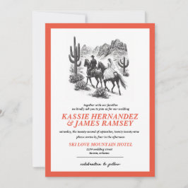 Paard Canyon Paar Bruiloft Kaart