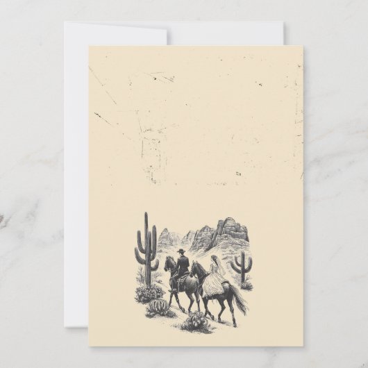 Paard Canyon Paar Bruiloft Kaart (Achterkant)