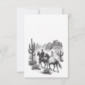 Paard Canyon Paar Bruiloft RSVP Kaartje (Achterkant)