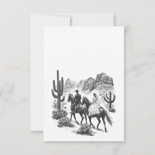 Paard Canyon Paar Bruiloft RSVP Kaartje (Achterkant)