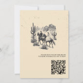 Paard Canyon Paar met QR Code Bruiloft Kaart (Achterkant)