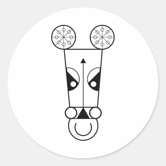 Paard Chinees Ronde Sticker (Voorkant)