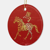 Paard Chinese Zodiac Horoscoop sterrenbeeld Keramisch Ornament (Links)