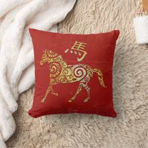 Paard Chinese Zodiac Horoscoop sterrenbeeld Kussen