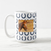Paard Collage Foto Aangepaste Eigenaar Hoefijzer Koffiemok (Links)