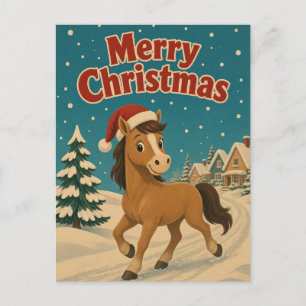 Paard Cottage Lane Dier Kerstmis Briefkaart