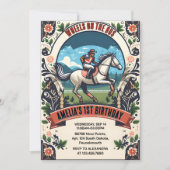 Paard Cowboy Kentucky Derby Party 1e Verjaardag Kaart (Voorkant)