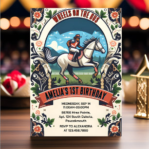 Paard Cowboy Kentucky Derby Party 1e Verjaardag Kaart