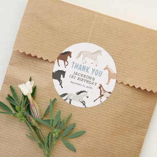 Paard Cowboy Ruitersport Verjaardag Ronde Sticker