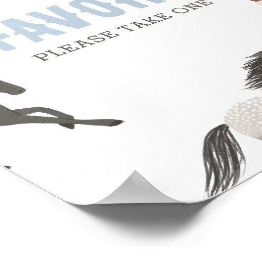 Paard Cowboy Ruitersport Verjaardagsgunsten teken Poster (Hoek)